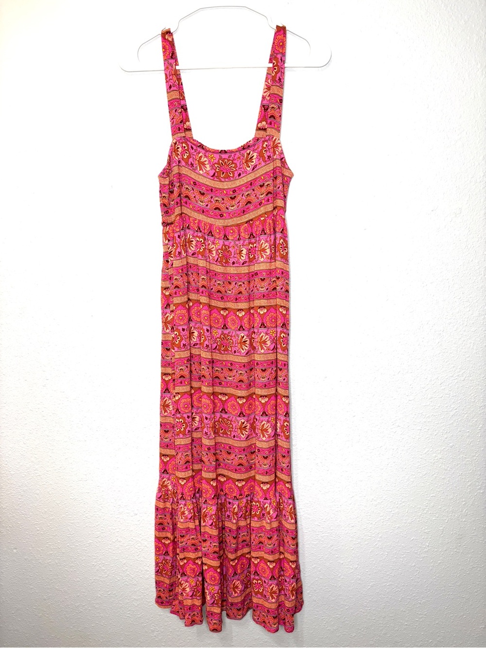 Billabong Boho Beachy Pink Night Bloom Patterned Midi Maxi Dress S - Picture 3 of 6